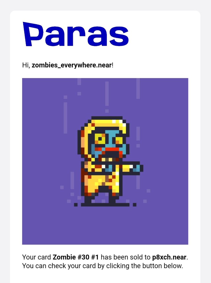 SOLD OUT! Zombie #28 - 29
ขอบคุณ คุณ <a href="/p8xch_NFT/">STRANGER KID By p8xch</a> มากๆครับ 🤍
เหมาน้อฝไป 2 ตัวเลยยย
Thank you very much for your support.
.
Join our community :  discord.gg/7VRQ6HBynr
.
#paras #nftcollector #NFTcollection #NFTCommmunity  #NFTartists #parasite #NFTTHAILAND