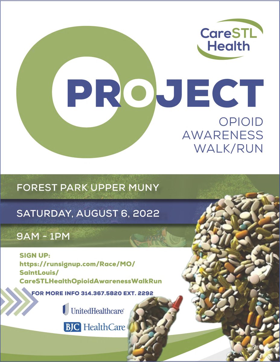 Join us for the 3rd Project O- Opioid Awareness Walk in Forest Park, Sat., Aug. 6th at 9am!  All participants receive a t-shirt and medal! 

urldefense.proofpoint.com/v2/url?u=https…