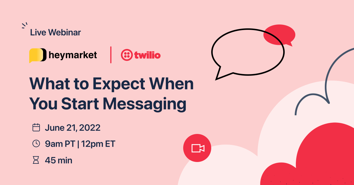 heymarketapp's tweet photo. Join experts from Heymarket and Twilio on June 21 for an informative session about texting your customers to increase conversion, improve CSAT, and ultimately drive revenue. https://t.co/QIrAt5gwmE https://t.co/ocvYbGuxNU