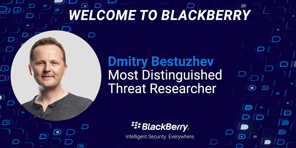 BlackBerry's tweet image. We welcome @dimitribest to our Global BlackBerry Threat Research &amp;amp; Intelligence team #rockstar #AllAroundDefender

Join us as we apply &quot;Intelligent Security. Everywhere.&quot; blck.by/3lmMl57