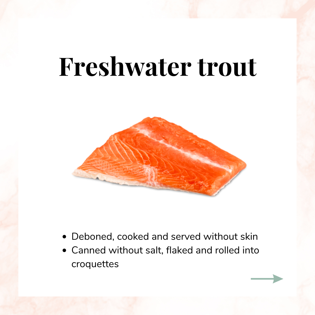 Fatty fish are an excellent source of omega-3 - an important nutrient for early brain development, vision, and possibly motor skills*. However, not all forms of fish are safe for babies. 
.
🐟 Larger fish tend to contain high levels of mercury which has been shown to impact neu