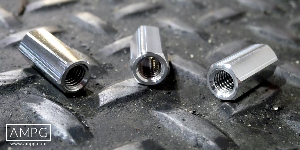 AMPG_USA's tweet photo. AMPG offers a wide range of styles and sizes of #CouplingNuts, also known as #SleeveNuts. These #ThreadedAdapters fasten parts with right-hand or left-hand threads to other parts. https://t.co/kvr7d2XWMr