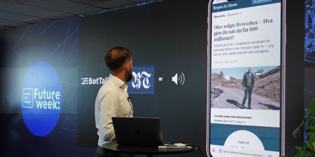 bottalk_de's tweet photo. Yesterday @bottalk_de had the great chance of diverging on the @MediaCityBergen Future Week stage about #AudioContentProduction!💪

We would like to thank @STADIEMproject once again for inviting us to Bergen🌏

@andremaha #startuplife #startups #AI #rethinkaudio #stadiem https://t.co/dWLnJljZLU