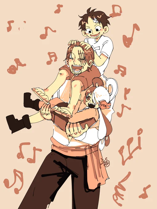 爆速のラクガキ。この3人かわいいがすぎる。#ONEPIECE 