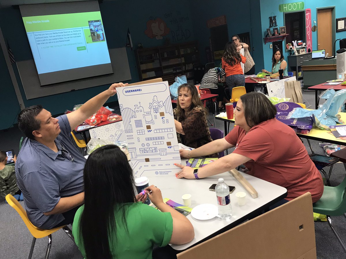 AAS_ECISD's tweet photo. Camp Sip Elementary PD- teachers putting together their Marble Arcade! Applied physics for elementary kids!! #campsip2022 @JaimeMi50367314 @ECISD_T2L @drliliananez https://t.co/LJvEH6f11B
