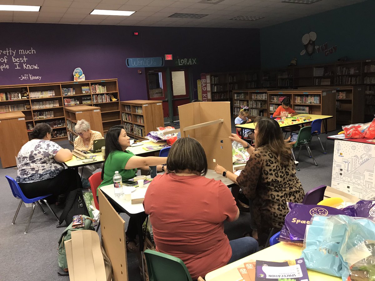 AAS_ECISD's tweet photo. Camp Sip Elementary PD- teachers putting together their Marble Arcade! Applied physics for elementary kids!! #campsip2022 @JaimeMi50367314 @ECISD_T2L @drliliananez https://t.co/LJvEH6f11B