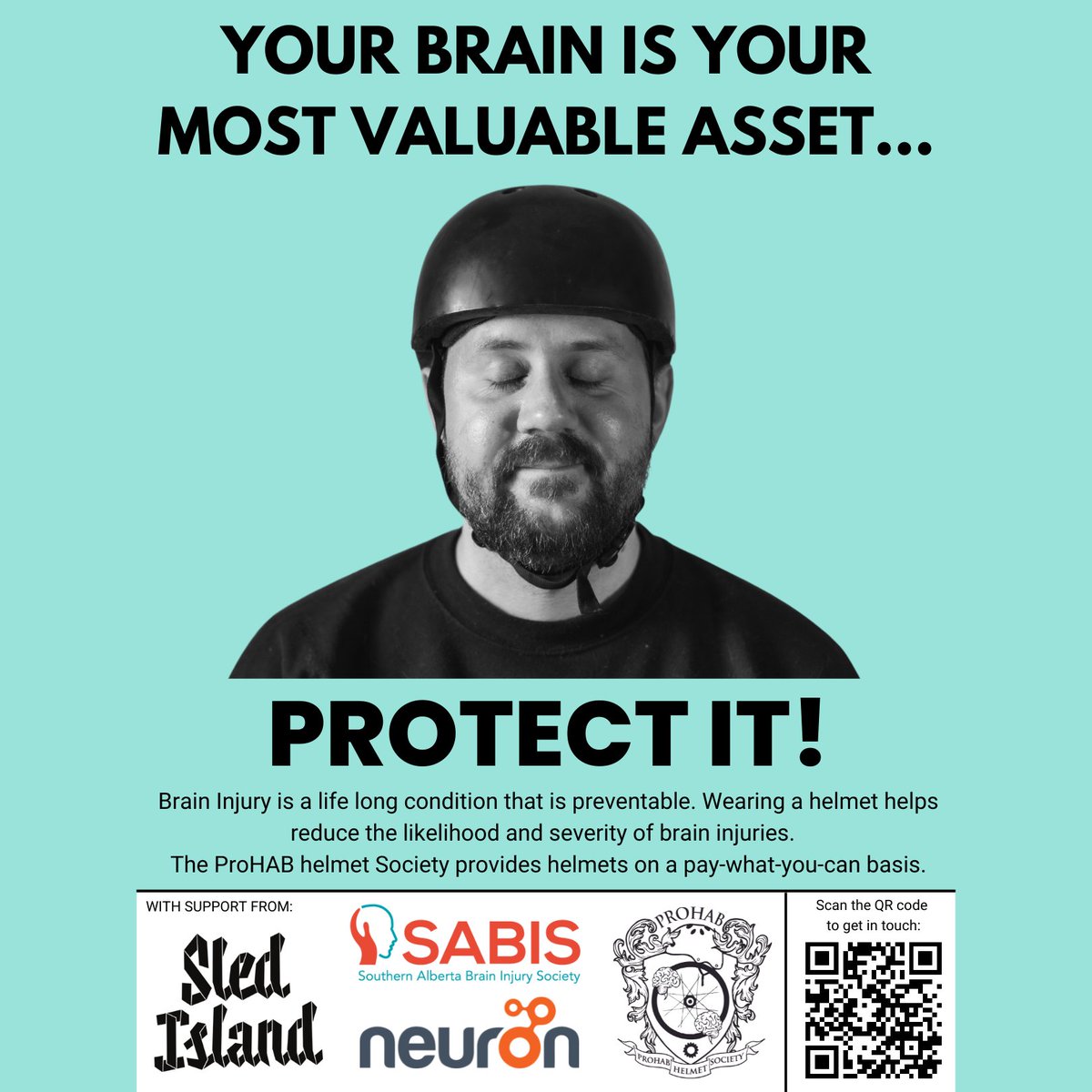 The ProHAB Helmet Society, provides bike helmets to people on a pay-what-you-can basis to encourage the use of helmets and reduce barriers to accessing them. Love your brain; protect your head. <a href="/SABISCalgary/">SABIS Calgary</a> @PROHABYYC #BrainInjuryAwarenessMonth