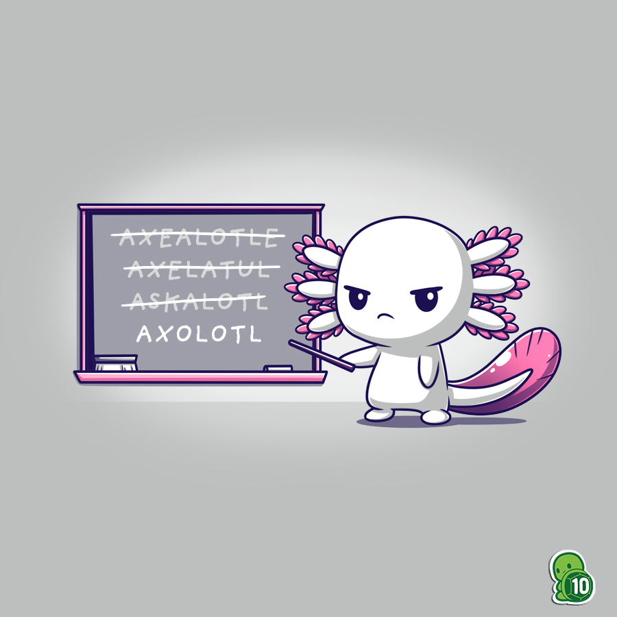 TeeTurtleHQ's tweet photo. Hey, spelling can be hard! π Learn a new word in today's 50% off t-shirt!
_____________________
#teeturtle #axolotl #axolotllove #axolotlsforlife #teaching #englishteacher https://t.co/5ysYgaGpJk