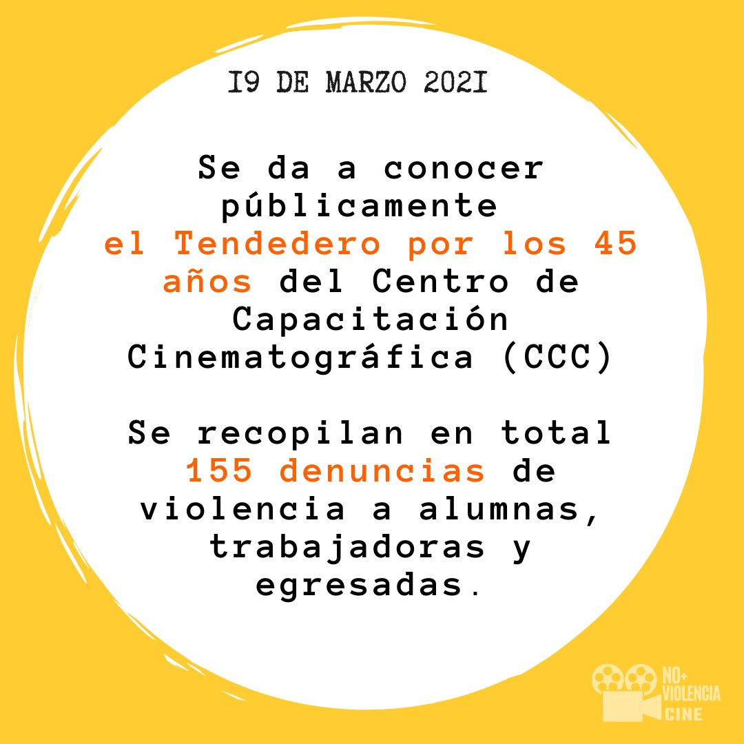 CineViolencia's tweet photo. Les contamos cómo fue la cronología de hechos en el caso de Alfredo Loaeza, Director General del 
@CCCMexico .

Parte 1⃣: "Tendedero por los 45 años" 

#NoMasViolenciaCine 

@alefrausto
@imcine
@cultura_mx https://t.co/2fKIJQx3PQ