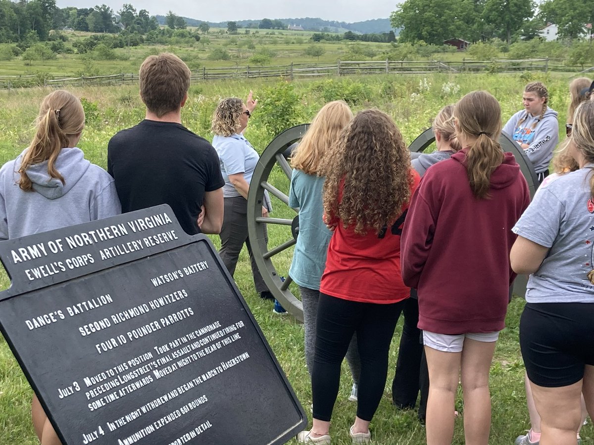 Mr. McDaniel and our Summer Government students visited Gettysburg. It was a little wet on the first leg of the monument walk. @JeffMcDaniel69