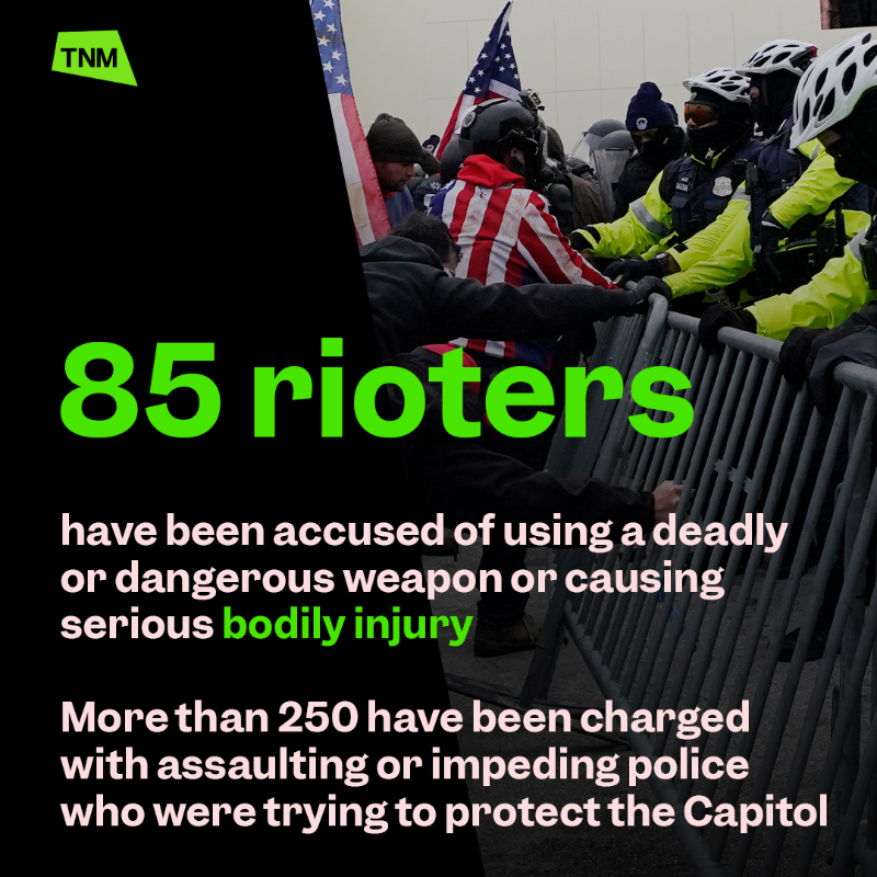 thenewsmovement's tweet photo. More than 800 people have now been charged in connection with the January 6th #CapitolRiot in 2021.

As the #January6thCommittee investigates the attack, here are the numbers broken down…👇