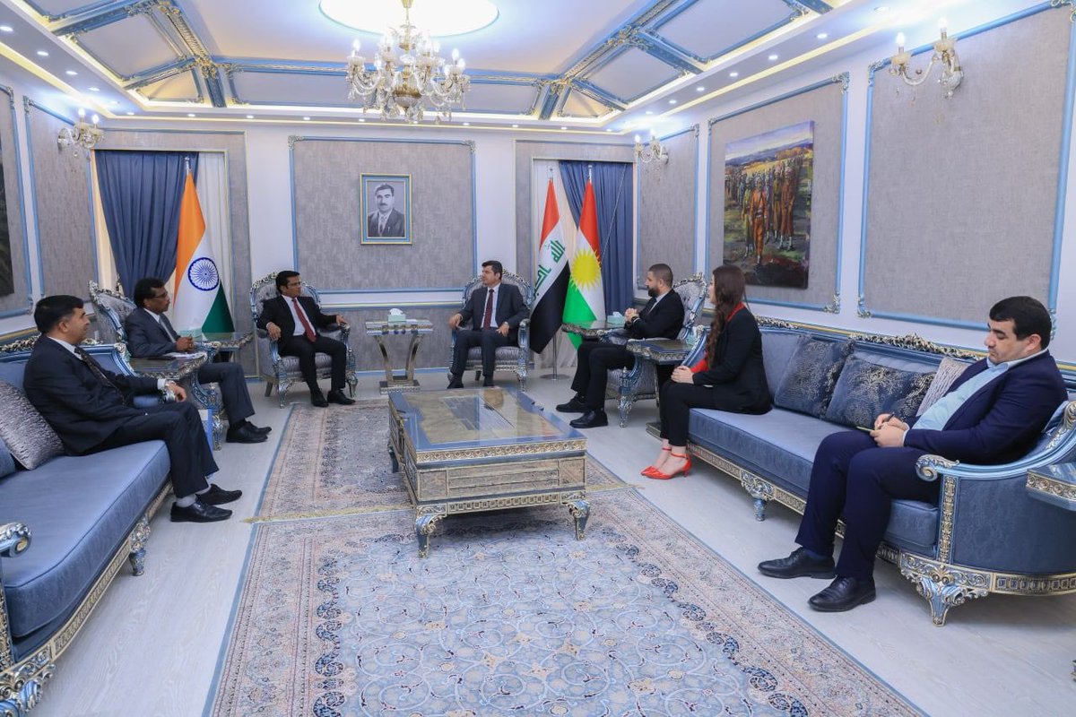 Dr.Ali Tatar (@dralitatar2) on Twitter photo Today we were pleased to welcome the Indian Consul General to the KRG, “Mr. <a href="/kain_subhash/">Subhash C Kain</a>" and his accompanying delegation.
We stressed the importance of strengthening the bilateral relations and benefiting from the medical and technological development that India is witnessing. Today we were pleased to welcome the Indian Consul General to the KRG, “Mr. <a href="/kain_subhash/">Subhash C Kain</a>" and his accompanying delegation.
We stressed the importance of strengthening the bilateral relations and benefiting from the medical and technological development that India is witnessing.