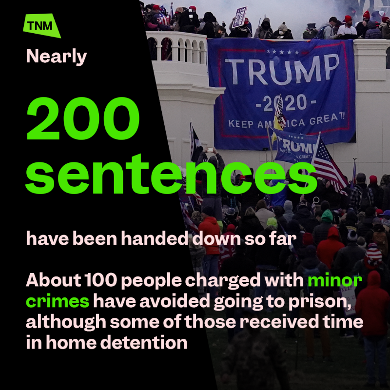 thenewsmovement's tweet photo. More than 800 people have now been charged in connection with the January 6th #CapitolRiot in 2021.

As the #January6thCommittee investigates the attack, here are the numbers broken down…👇