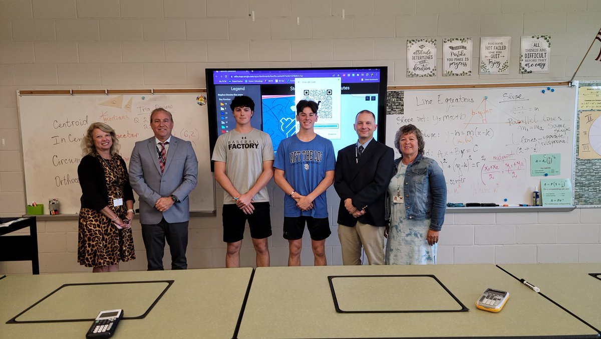 Gallo_wths's tweet photo. GIS students Adam and Ryan presented their capstone project today. They created a dashboard for easy access to the bus students in @SDHSSeahawks ride. 
You can check out their amazing work in the story map here https://t.co/FEiUUXT8en https://t.co/HXbh0MvlXo