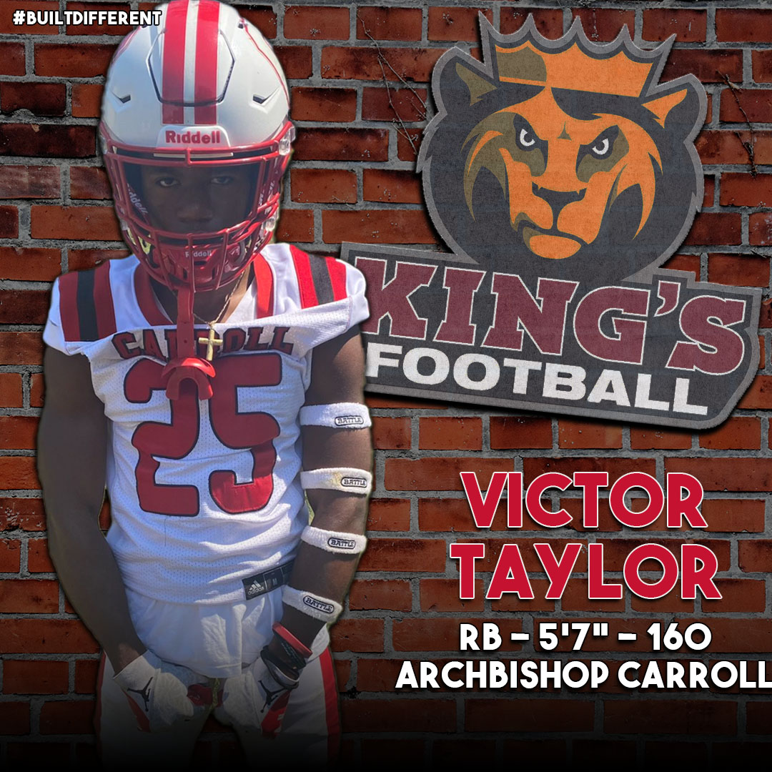 KingsCollegeFB's tweet photo. Welcome @victaylor03 to Monarch Nation #BuiltDifferent https://t.co/6Yby1dvqMq