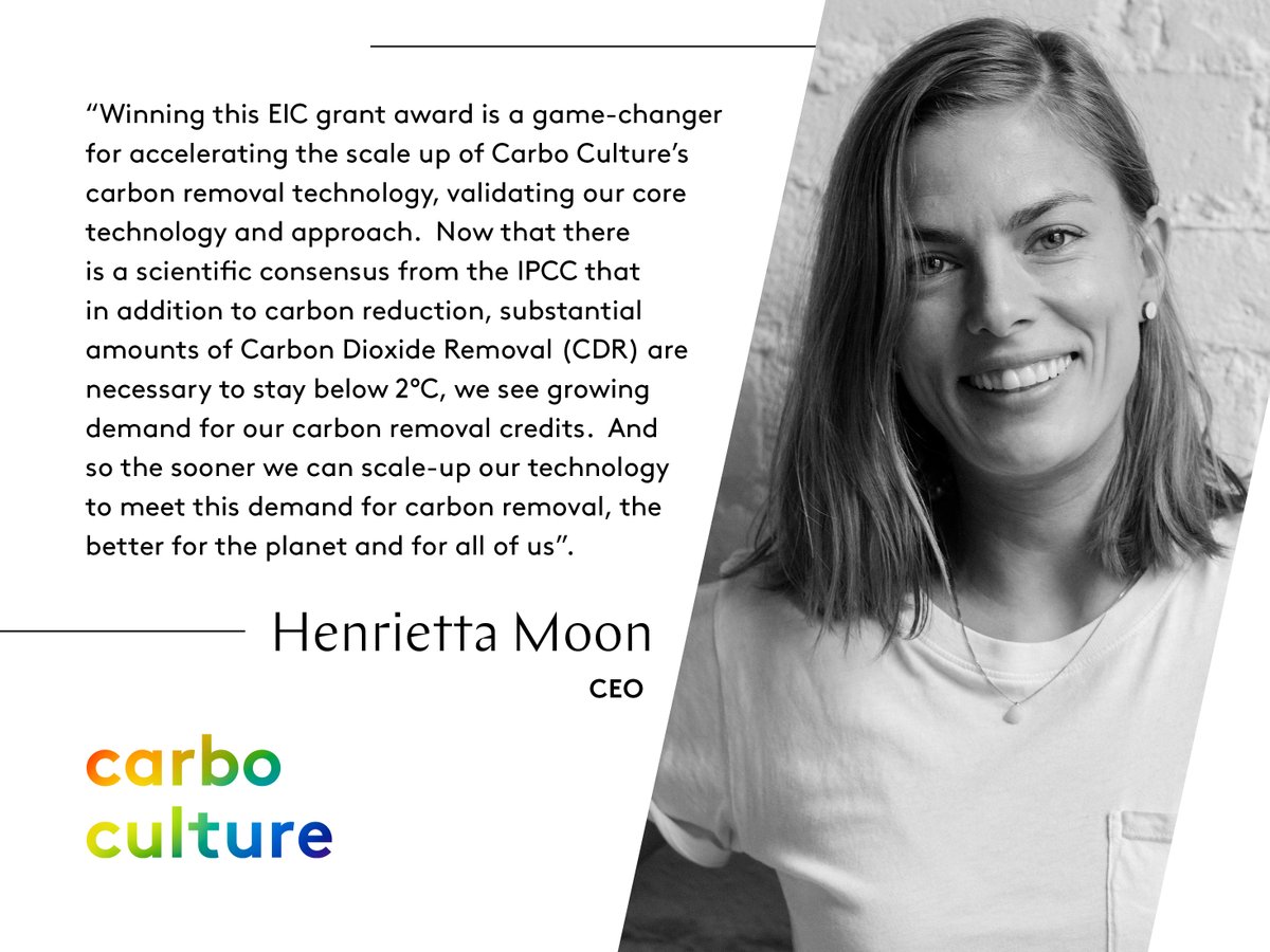 carboculture's tweet photo. Our @carboculture CEO @PiaHenriettaM on the news that Carbo Culture has won €2Mn Accelerator Award from EU European Innovation Council @EUeic
#carbonremoval #CDR #climateTech  
https://t.co/QC362olXIL https://t.co/iW2nEg0vnq