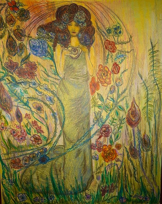 fromLiLou2you's tweet photo. New artwork for sale! - "Femme in flowers" - https://t.co/ZpHw6OC0b5 @fineartamerica https://t.co/jkMvNBexVu