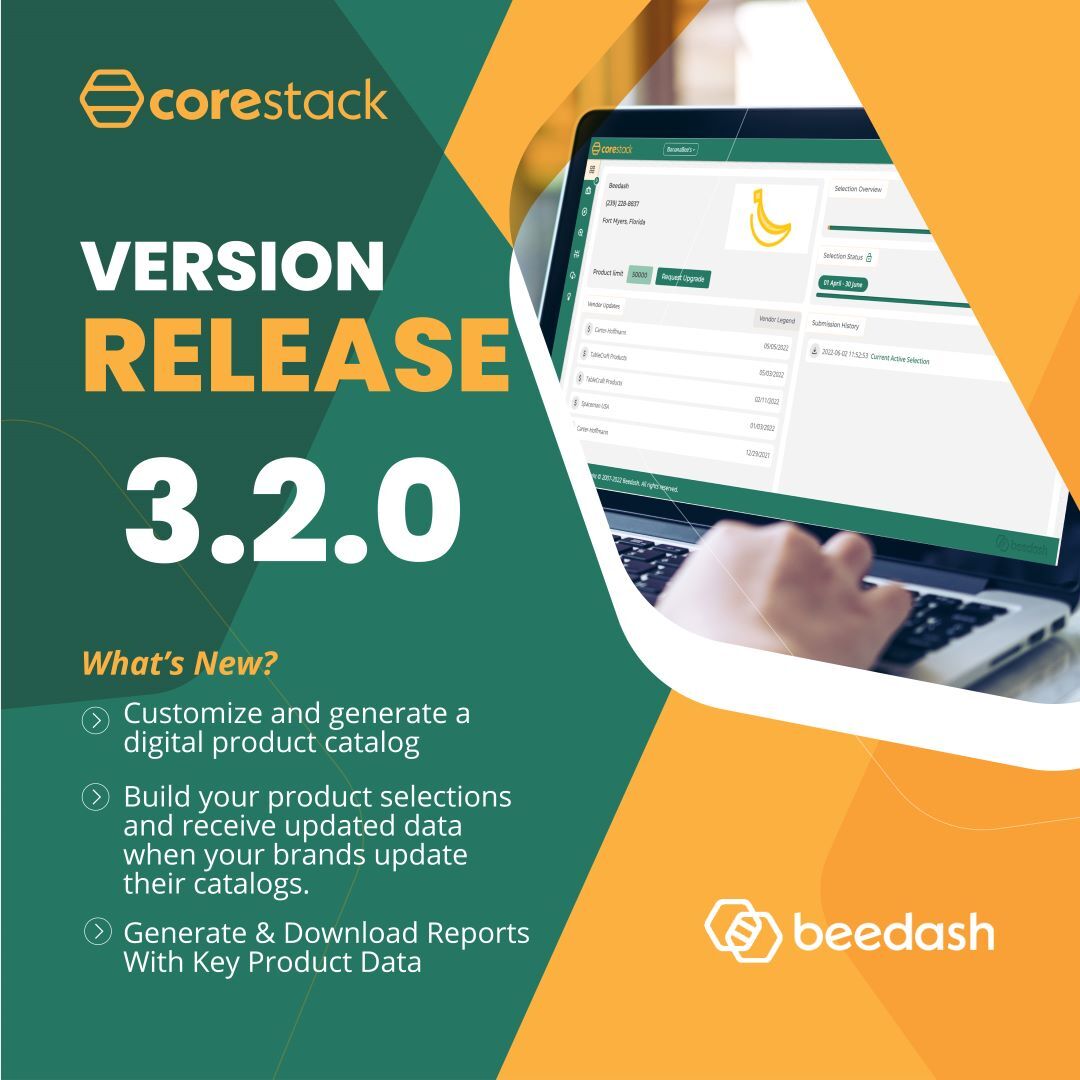 New Corestack Update is now live! 🙌🏼 Version 3.2.0 brings new PIM features: Dealers can now easily download our product data for use on platforms not hosted by us, including self-hosted websites or ERPs. To learn more, visit 👉🏼 bit.ly/3aAvw5I  #Beedash #Corestack