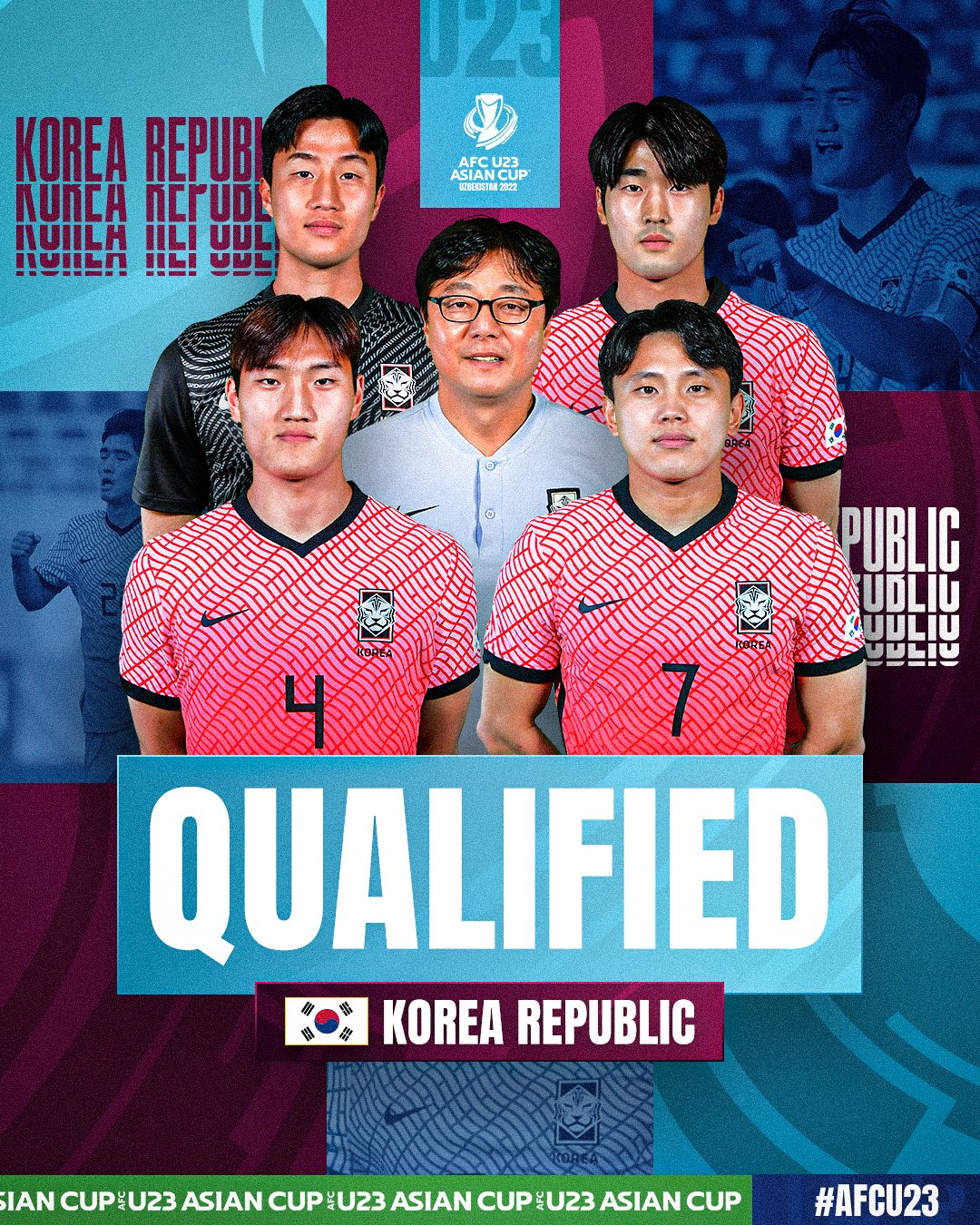 AFCU23 on Twitter " 𝗤𝗨𝗔𝗟𝗜𝗙𝗜𝗘𝗗 The reigning champions 🇰🇷 Korea