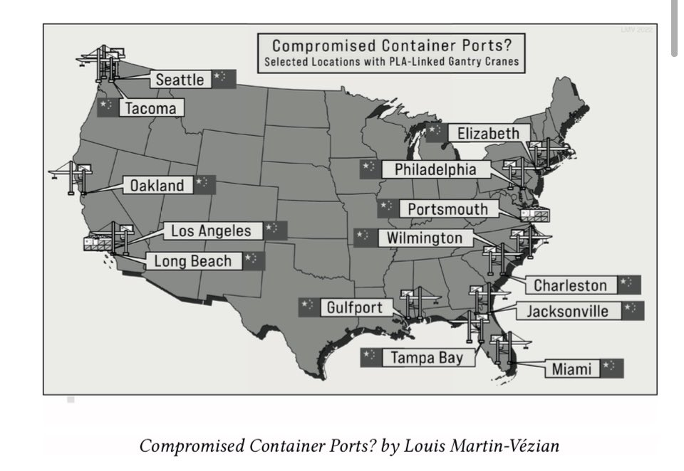 Ian Easton on Twitter: "Did you know that “smart” gantry cranes from China  dominate every large port in America? The company that builds &amp;  services the cranes, Shanghai Zhenhua Heavy Industries (ZPMC),