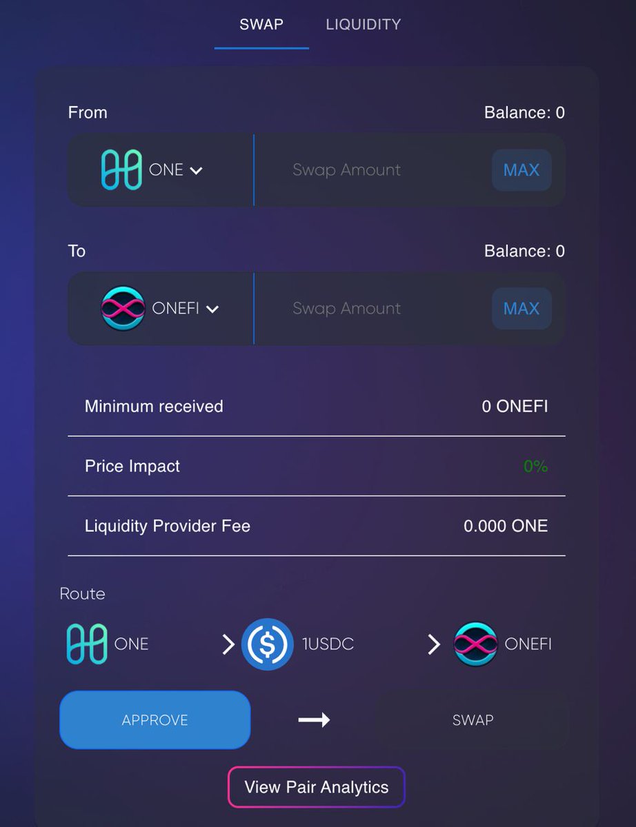 We have been working on improving our upcoming DEX from all angles and this new slick UI is just another part of those improvements 🥳 OneFI will bring a whole new level. 🚀
Coming very soon to <a href="/harmonyprotocol/">Harmony 💙</a>.