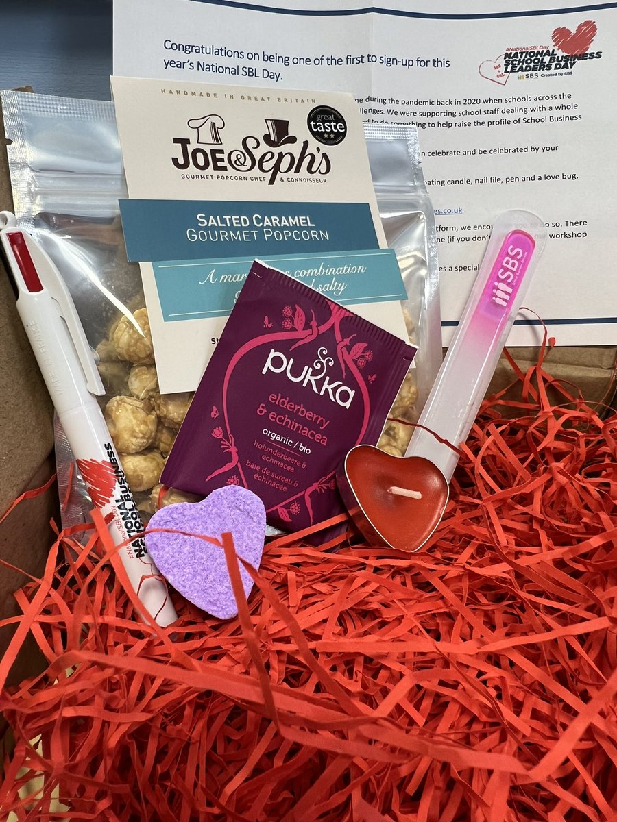 Ooh - thank you <a href="/SBS_Updates/">School Business Services</a> for the goodies in my gift box! Looking forward to #nationalsblday on Friday #sbltwitter #sbm
