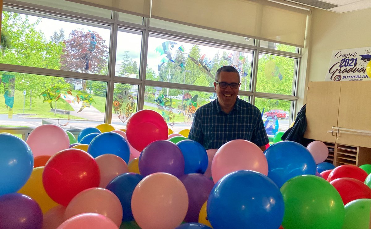 <a href="/SutherlandSec/">Sutherland Secondary</a> grads played a good hearted joke on our principal <a href="/CaryHungle/">Cary Hungle</a> and in the school. The final push for our grads is here! Good luck to all of our 2022 grads - and thanks for adding a little #pride colour to the hallways!