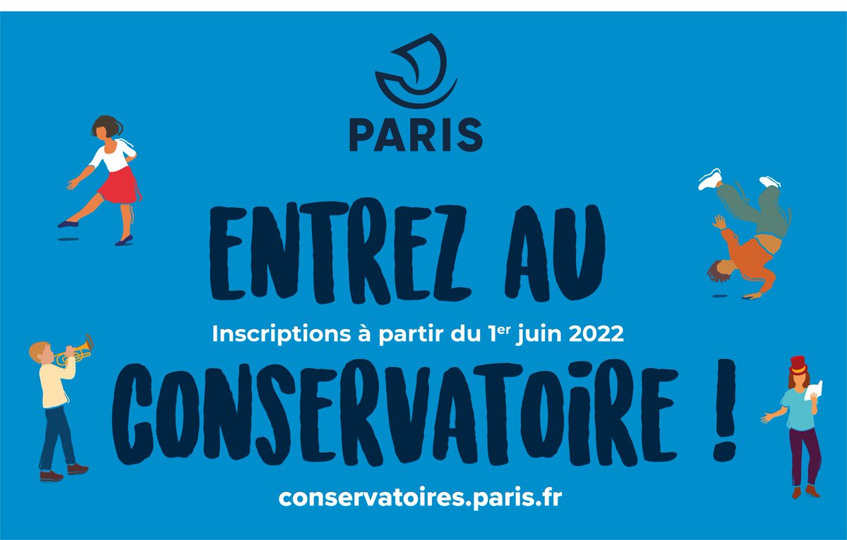 Jusqu'au jeudi 16 juin, les demandes d'inscription dans les conservatoires municipaux pour l'année 2022/2023 se font en ligne pour les débutant·e·s en danse, musique et théâtre (un tirage au sort aura lieu lundi 20 juin). 👉 bit.ly/3M2UPdC