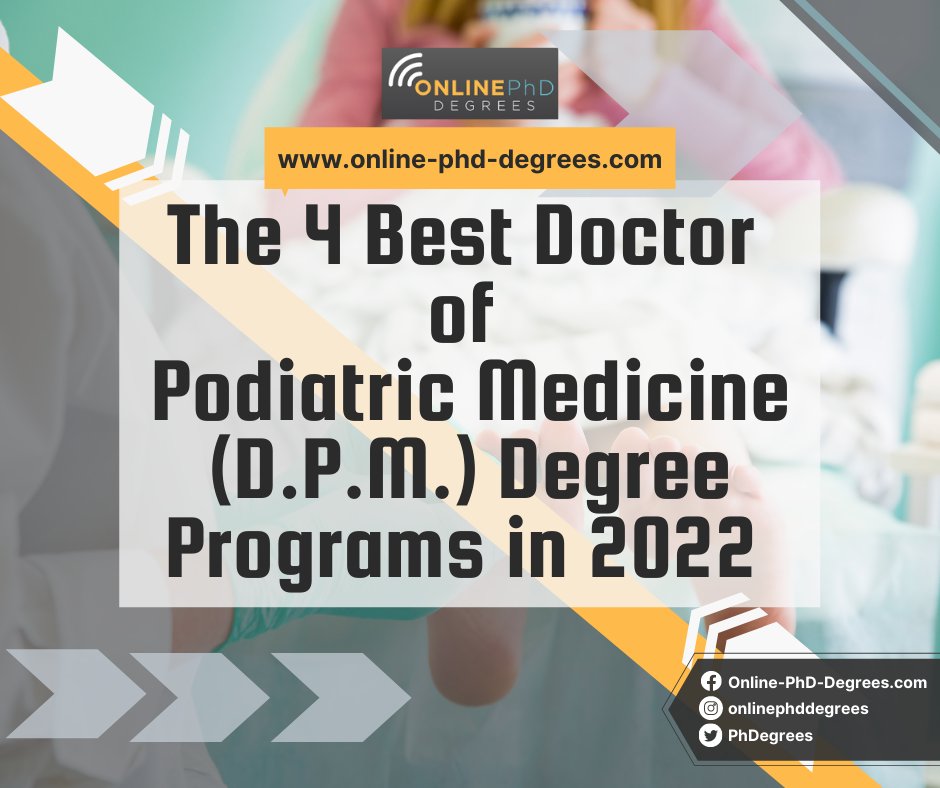 Prevent or resolve foot disorders through advanced knowledge and cutting edge technology! See The 4 Best Doctor of Podiatric Medicine (D.P.M.) Degree Programs in 2022 - bit.ly/31c7Gow #doctorofpodiatricmedicine #dpm #onlinephddegrees