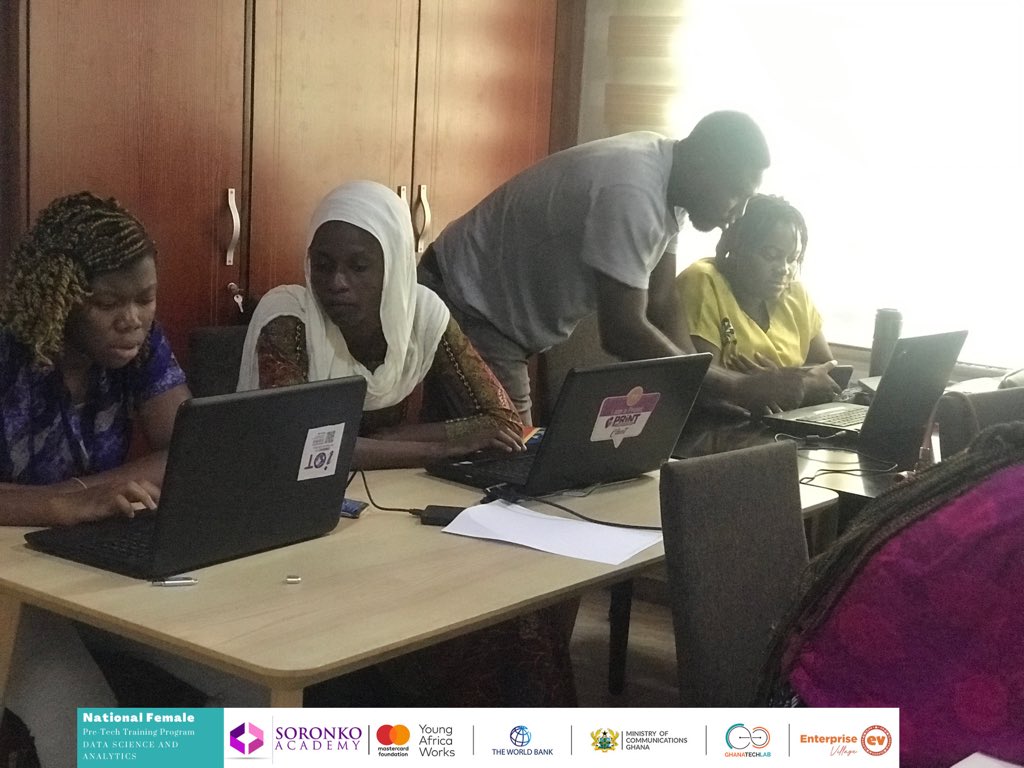 EVhubaccra's tweet photo. National Free Female Pretech training - Day 13
Today, the ladies worked on an assignment. They were required to gather data from the web and also create a power bI dashboard. #nationalpretechtraining. #gtlimpact #soronkoimpact https://t.co/IoI8A4lVuE