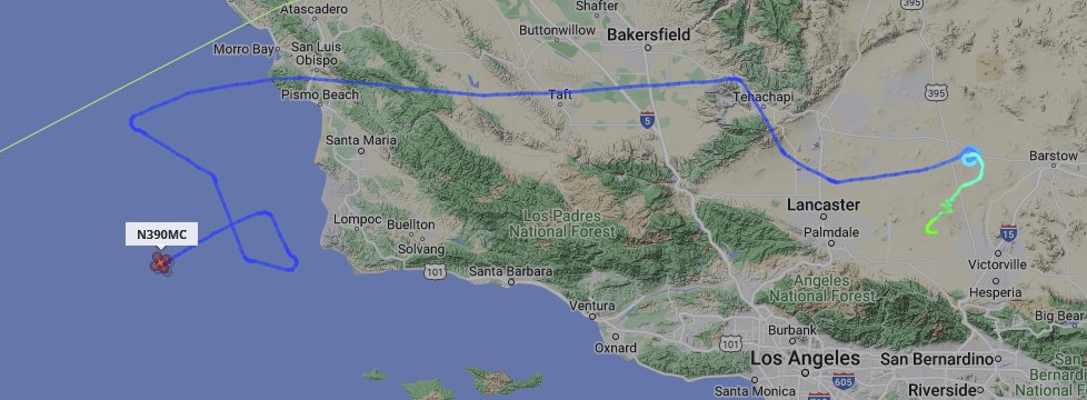 ameliairheart's tweet photo. .@GenAtomics_ASI MQ-9 N390MC, currently flying in W-532S, has been flying over-water sorties since May 19 inside multiple warning areas in the Point Mugu Sea Range. #ADSB #A483DF https://t.co/8JsJafLcmI