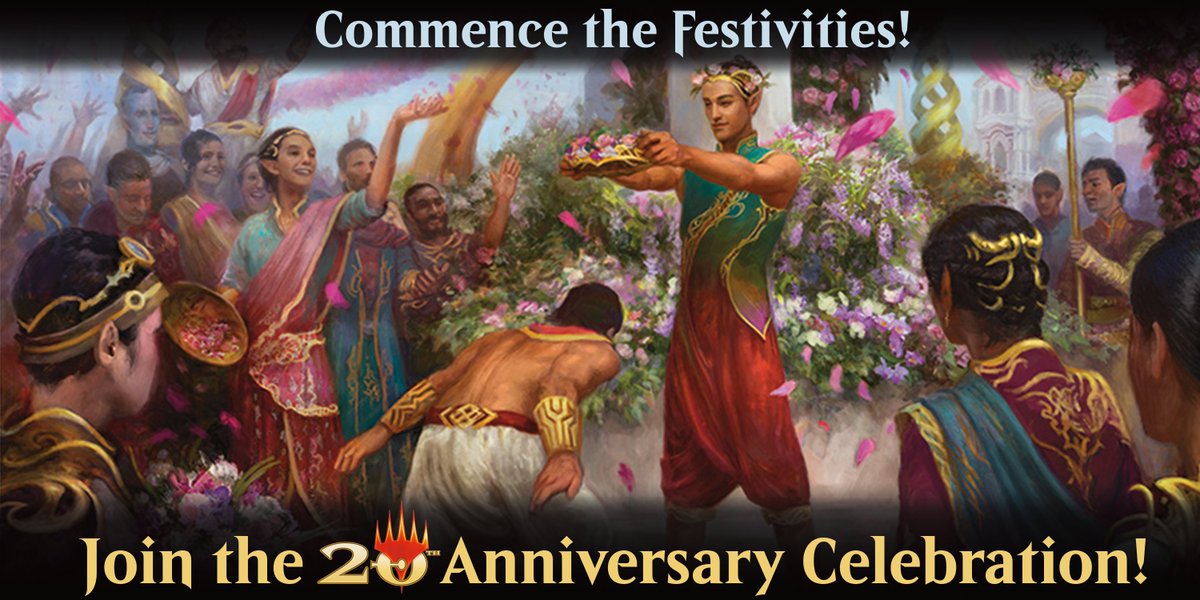 MagicOnline's tweet photo. The 20th Anniversary Celebration is underway! Vintage Cube events are up on #mtgo, and the first week's set of Play-In events that begin tomorrow are open for registration. Full details at https://t.co/6hPSD6si0x https://t.co/jvavK71qJV
