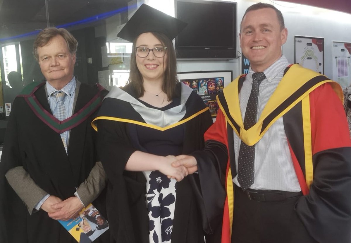 Maria47127's tweet photo. Great celebration, thanks @DCU @dcucomputing @DCUAlumni. Lovey to see Renaat &amp; Paul again to thank them in person. #DCUGraduaduation #MSc #SoftwareEngineering #DCUJuneCelebration2022 https://t.co/TNT8bqZZ11