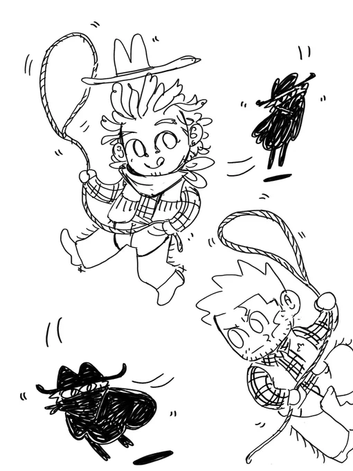 cowboy au doodles 