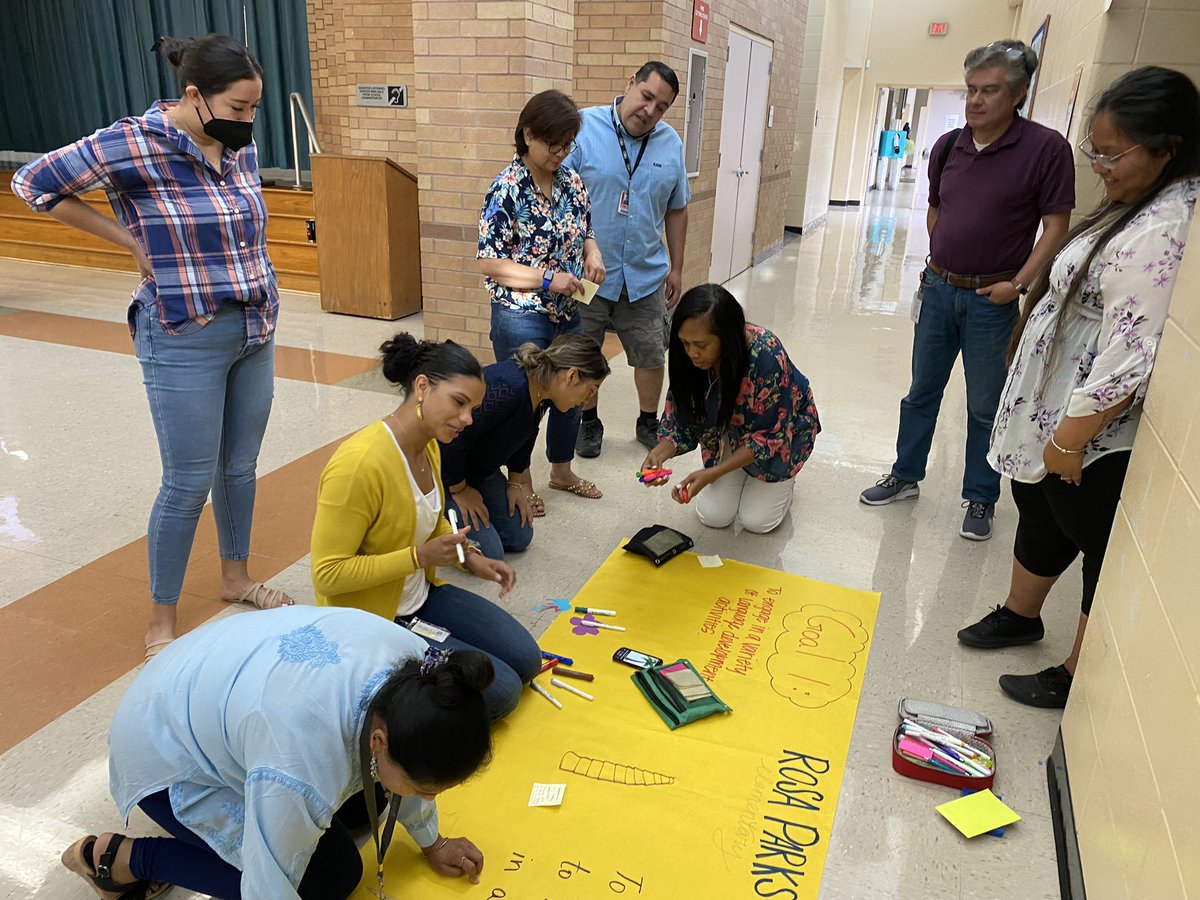 FBISD Multilingual off to a Great Day of learning &amp; Collaborating. Creating Mascots &amp; Language Goals!#fbisdlearns