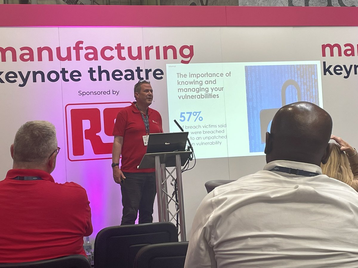 Digitalisation providing better data-led solutions and the importance of knowing and managing your vulnerabilities.

Just two of many key points discussed within Richard’s talk this afternoon. 🤔👏

<a href="/Manufact_expo/">Manufacturing Expo</a> #MandEWeek #engineering #manufacturing #MaintenanceSolutions