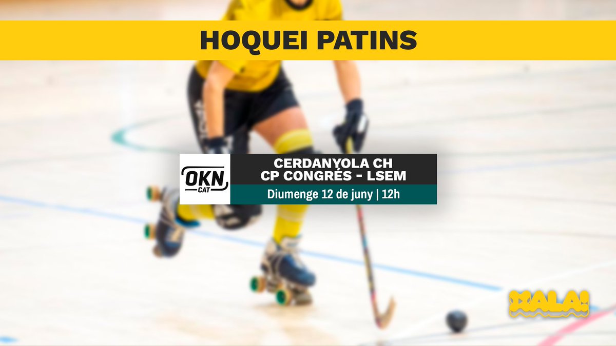 #Xalagenda 🏑 La final de Nacional Catalana Masculina a xala.cat + apps 📲📺 

Diumenge 12 
✔️12h | <a href="/cerdanyolach/">Cerdanyola Club d’Hoquei</a> 🆚 <a href="/clubpaticongres/">Club Patí Congrés</a> 👉 #OKNCatM