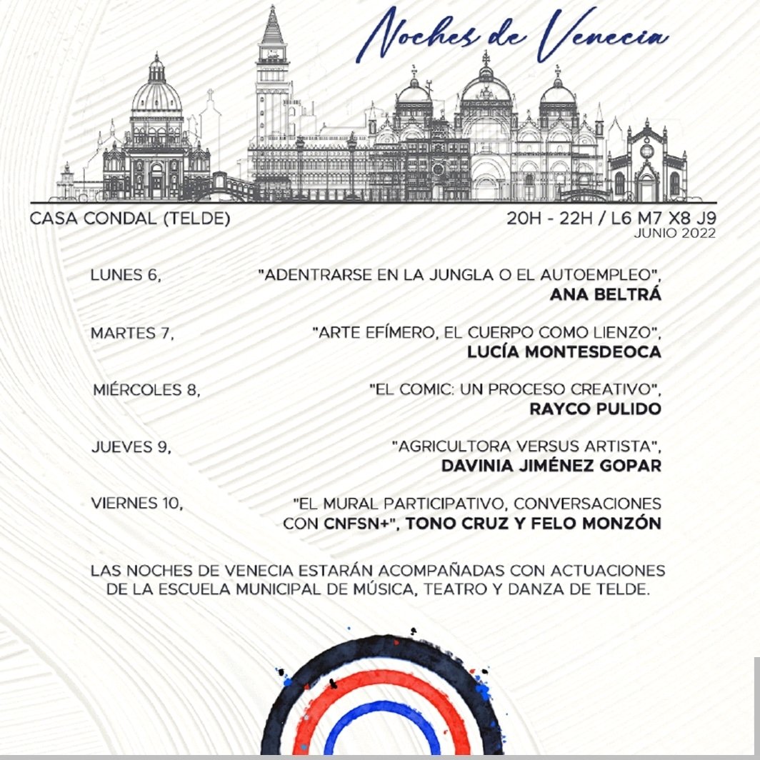 A las 20:00 estaré dando una charla sobre tebeos en la Casa Condal de Telde, dentro de las jornadas "Noches de Venecia", por si se animan.