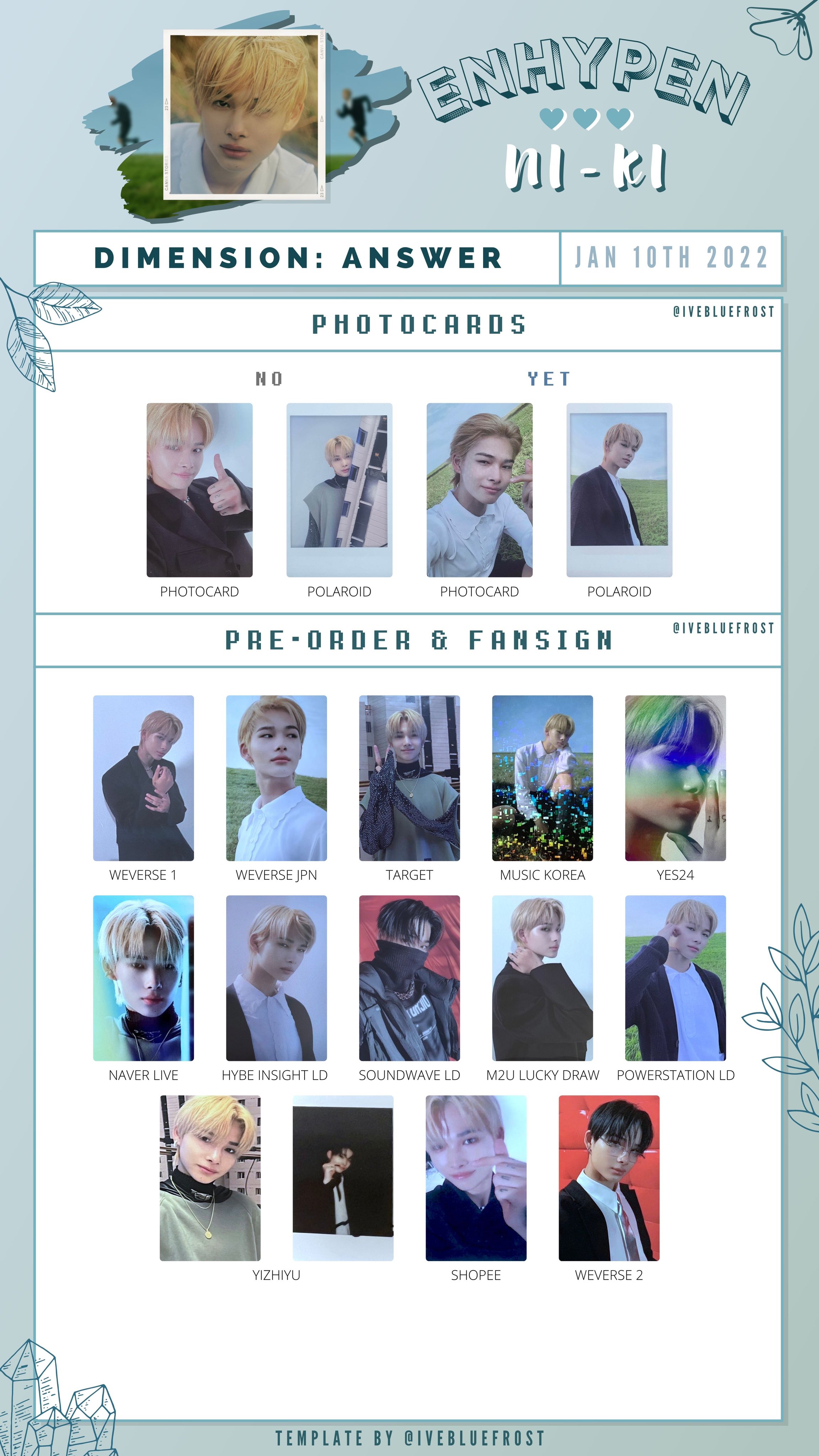 ENHYPEN ニキDIMENSION:ANSWER weverse抽選ラキドロ ENHYPEN ニキDIMENSION:ANSWER weverse抽選ラキドロ 𝓷.ᐟ on X: