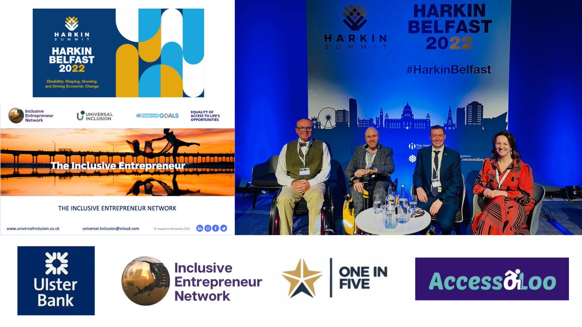 Such a wonderful opportunity to showcase our Inclusive Entrepreneur Network and members on the @UlsterBank Dragons' Den Panel #HarkinBelfast Summit 2022 <a href="/HarkinSummit/">Harkin Summit</a> <a href="/1in5Media/">One in Five</a> <a href="/Accessoloo/">AccessoLoo</a> <a href="/APPG_IE/">APPG InclusiveEntrepreneurship now APPG Disability</a> <a href="/SavvitasGlobal/">Savvitas</a> <a href="/RSA/">rsa</a> <a href="/Birkbeck_CIMR/">BBK_CIMR</a> <a href="/InnovateKings/">King's Entrepreneurship Institute</a> <a href="/BEIS/">Beatriz  Manso</a> <a href="/cabinetofficeuk/">Cabinet Office</a>