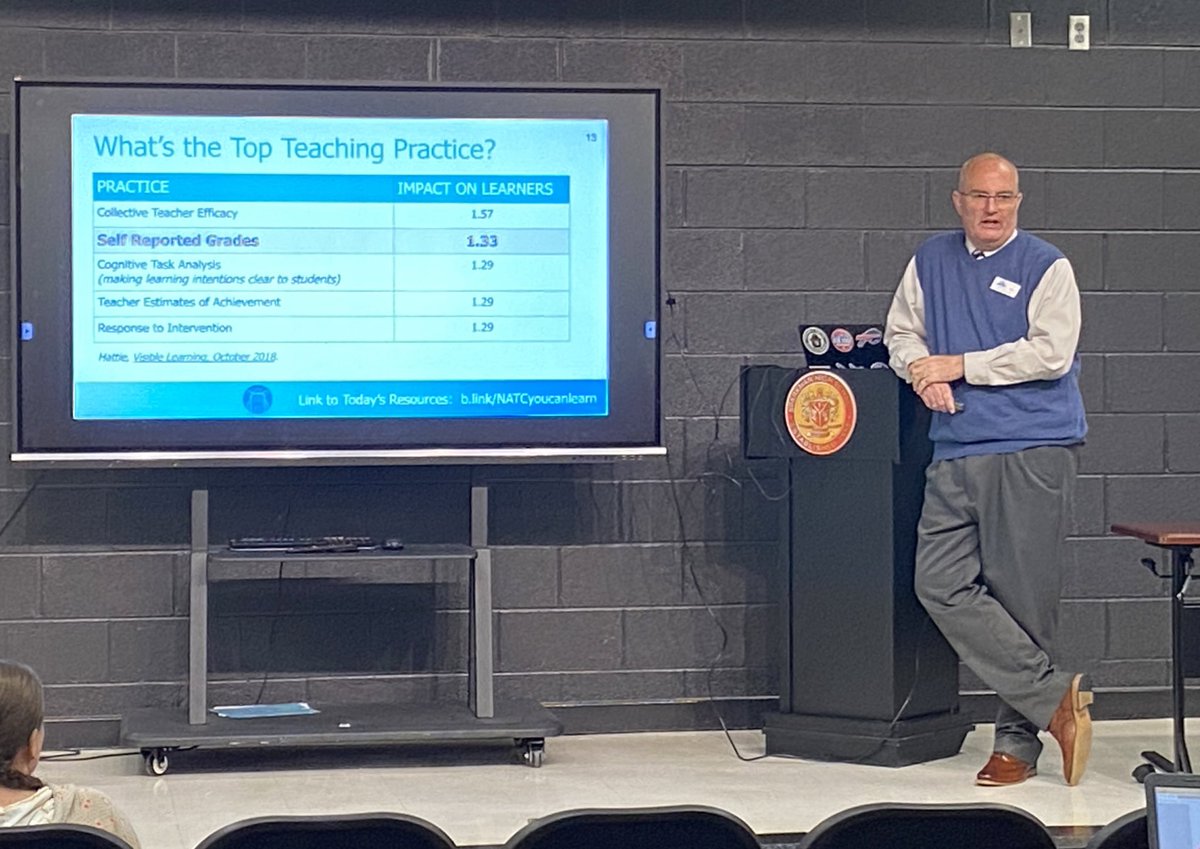 Hattie’s top two: Both are about convincing people they have the power to go farther than they thought they could. More powerful than ANY other practice! 🙌🏼💪🏼 <a href="/plugusin/">Bill Ferriter</a> #atplc #PowerUpMCSS #NATC