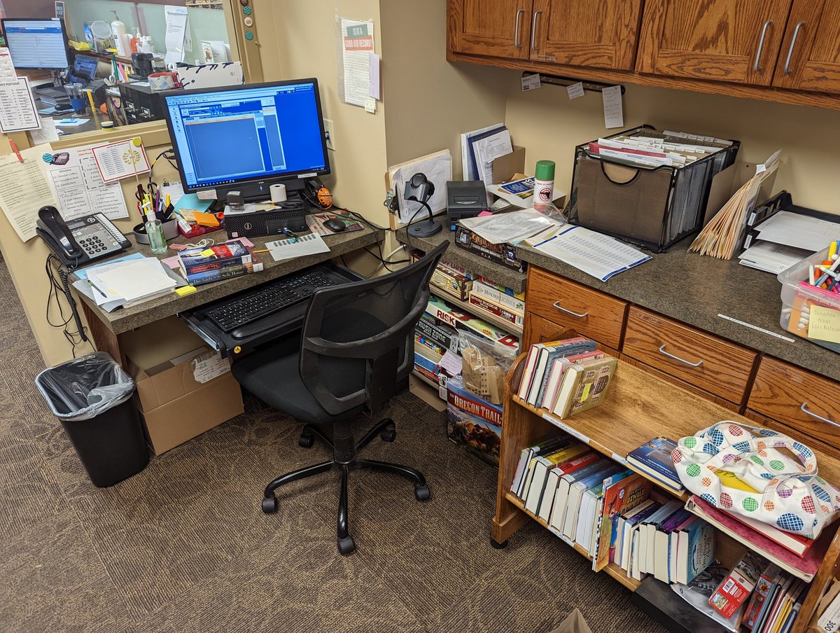 HesstonPL's tweet photo. Ever wonder what happens behind the scenes at a library? It's New Book processing day! We catalog dozens of new books every month before they hit our New Book shelves! https://t.co/jZaepw8DLJ