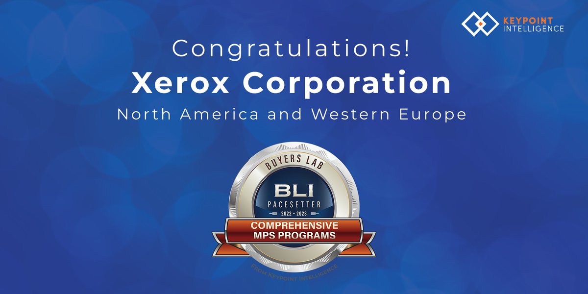 KeypointIntel's tweet photo. Fantastic work, @Xerox! This is well deserved. #managedprintservices #mps #printindustry https://t.co/ZFrjirxK7Q