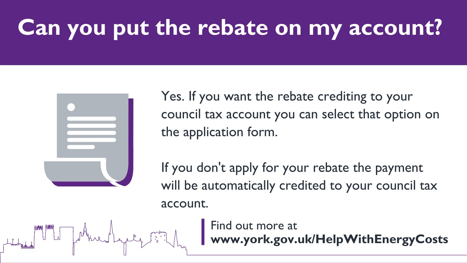 City of York Council on Twitter "Want your rebate applied to your