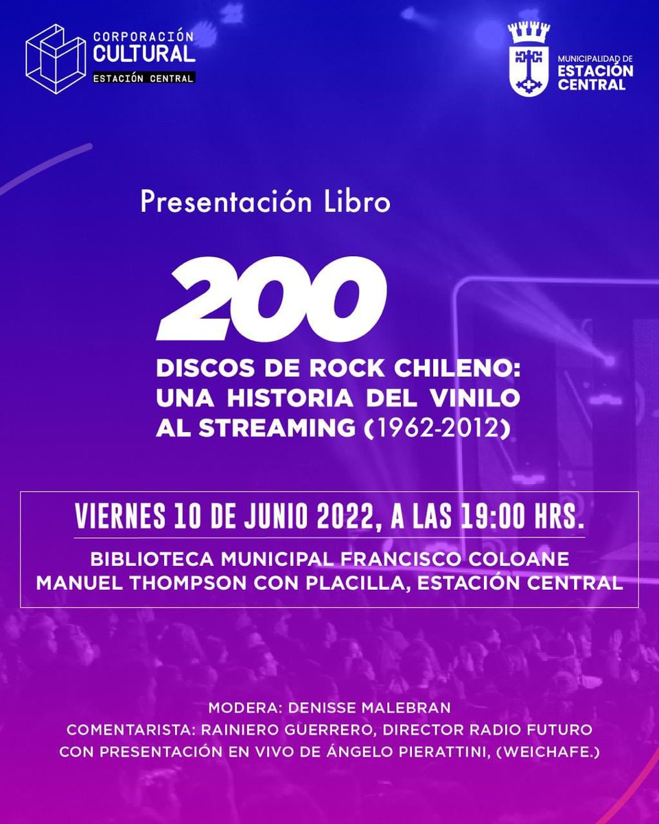 DiscosRockCL's tweet image. Hoy y viernes. Dos imperdibles invitaciones para conversar sobre rock chileno:
1) hoy: Angelo Pierattini conversará con @felipeotravez1 desde las 20h en @RadioZeta_cl 
2) viernes: @Prfe_Rodriguez y @cesartudela se encontrarán con @RainieroGF y @denissemalebran en @ec_cultura