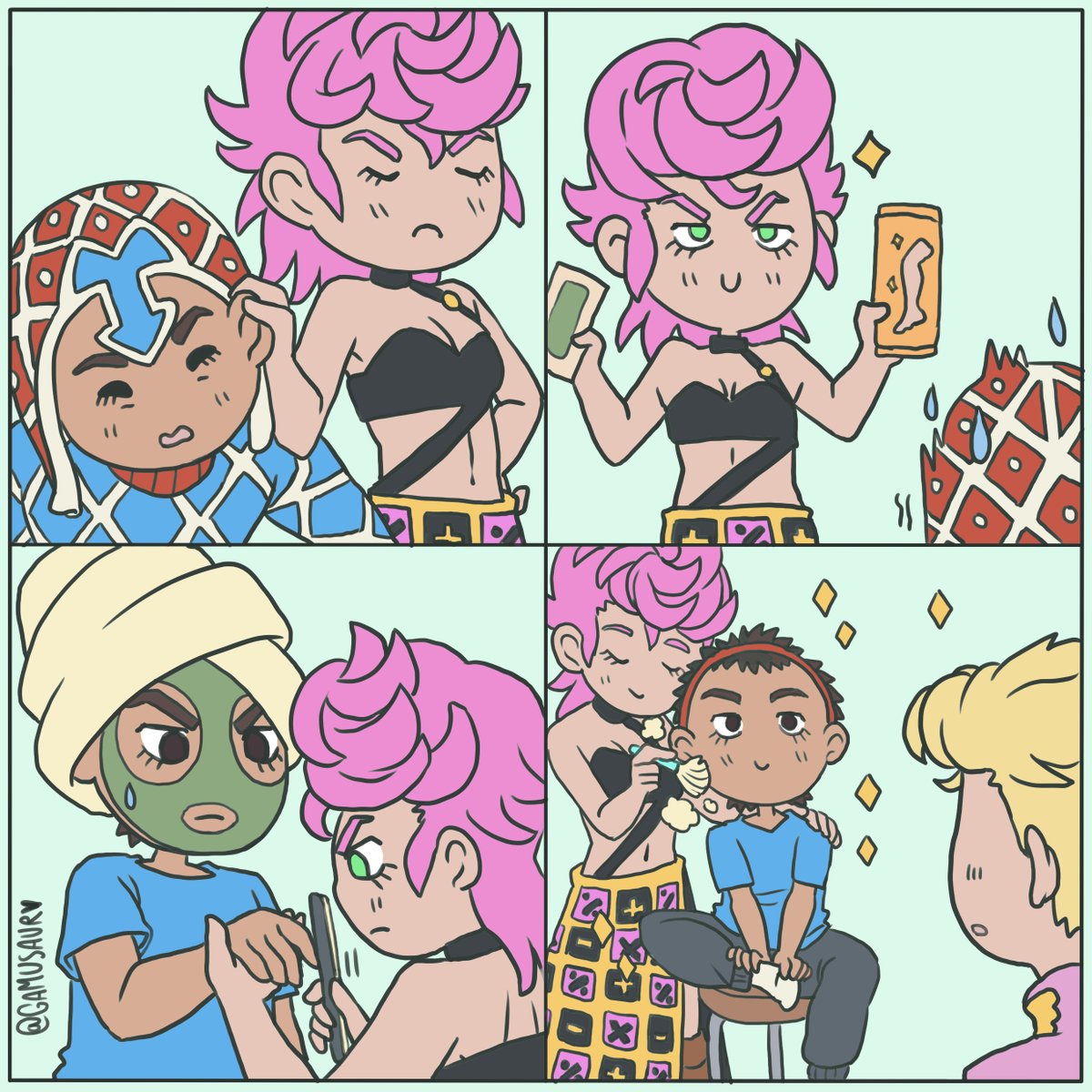 グイード・ミスタ ,トリッシュ・ウナ 「Trish day! ➗➕♥️✨
#jjba 」|Gamu 🐠✨🌸のイラスト