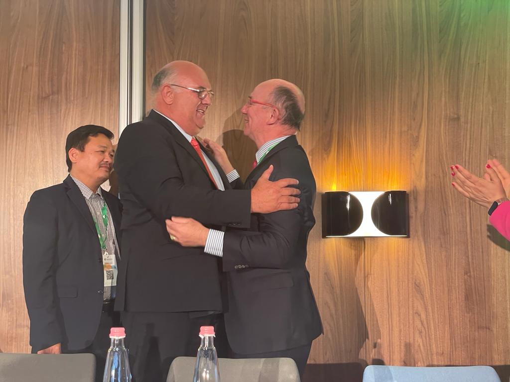 Today, #farmers’ leaders from #WFO member organisations across the globe, on the occasion of the #wfoga2022, balloted @ArnoldPuech as their new President for the 2022 – 2024 term.