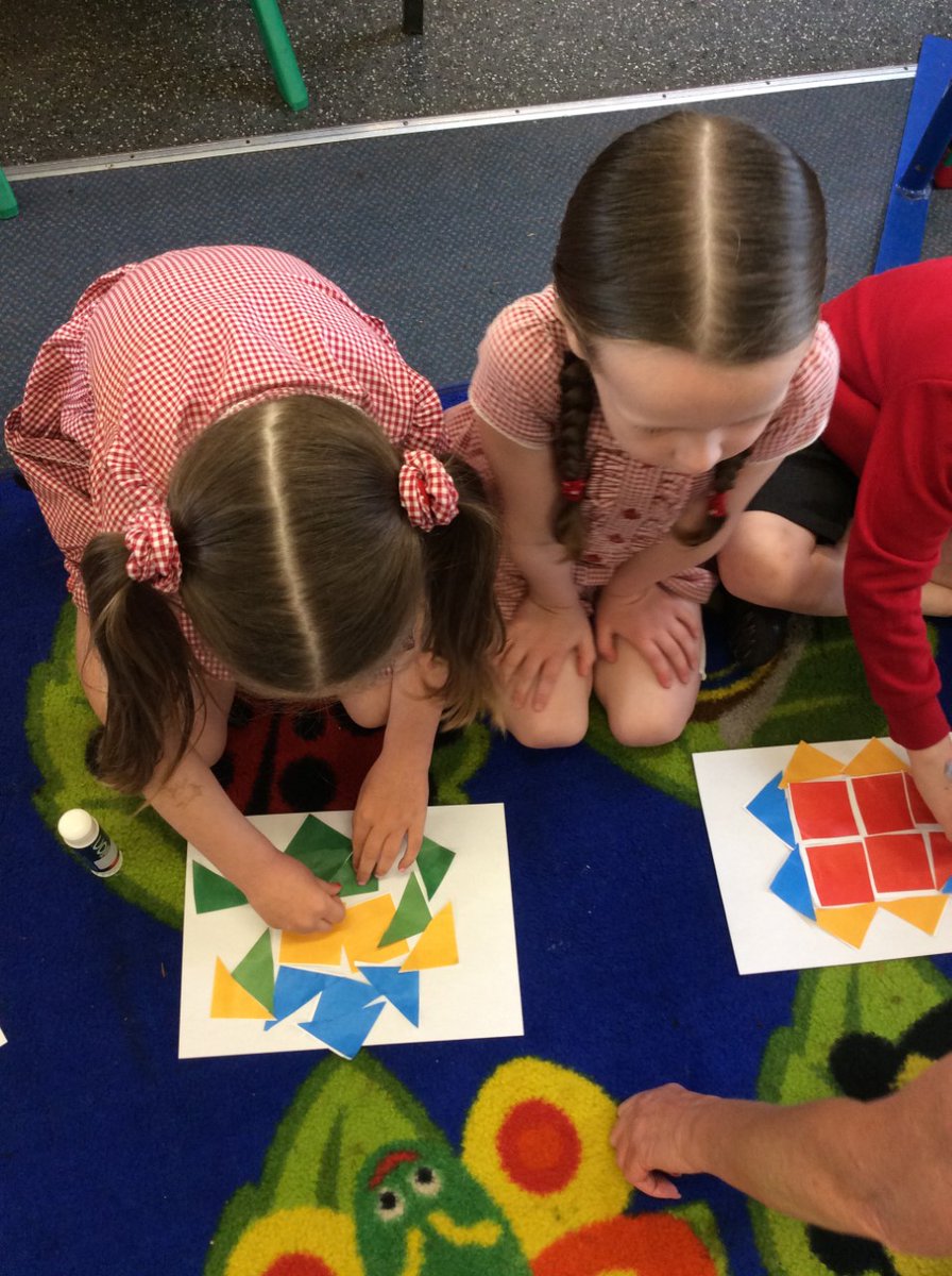 goodyers_end's tweet photo. We have been working with a partner in Maths this week; together we have been using shapes to make different patterns. #ReceptionTweet https://t.co/SQGnlnHpfz