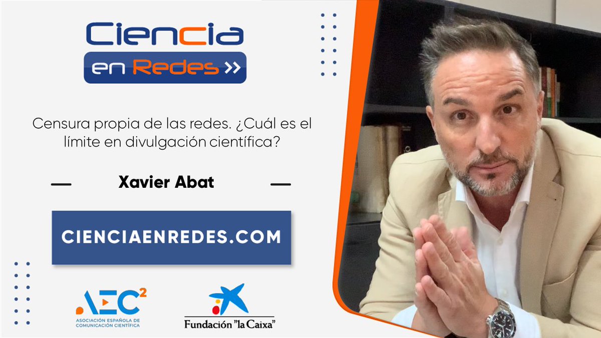 CienciaenRedes's tweet photo. ¿Quién dijo #Censura? Aquí no nos escondemos, hablamos de la censura propia en la redes y como afecta en la divulgación científica. 
Hablarán @carlos_hem de @maldita y #XavierAbat (#ElabogadodeTikTok). Cómo testimonios tendremos a @najera2000 y @Shora. Modera @carlosmguevara https://t.co/iSncSoHCY2