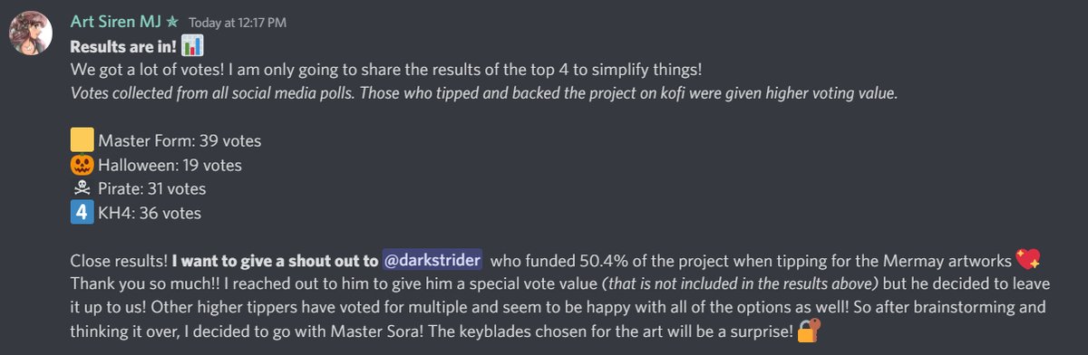 ArtSirenMJ's tweet photo. The results of the Sora voting! Thank you so much for supporting me on #kofi💙I look forward to drawing him!! xox #sora #kh4 #kh2 #driveforms #mastersora #kingdomhearts https://t.co/j5PdnAdRye